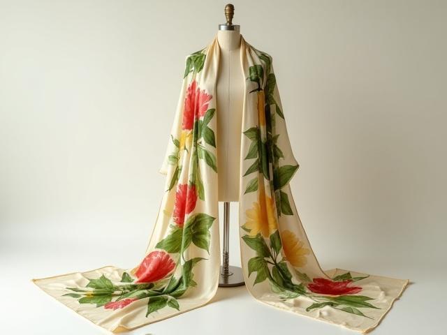 Botanical Printed Silk Scarf